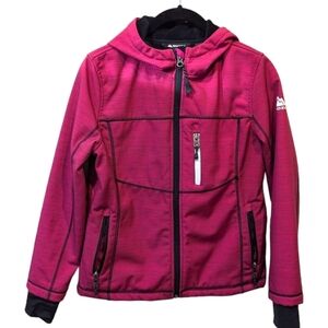 Snozu Bright Pink Full Zip Hooded Fleece Lined Coat (10-12)